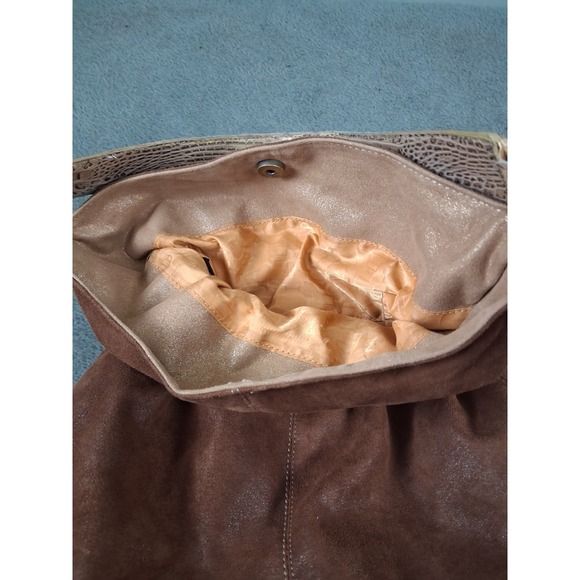 Kathy Van Zeeland Chocolate Brown Concho Belt Handbag Boho Designer‎ Bead Hippie - Picture 8 of 12